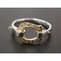 SYMPATHY OF SOUL（シンパシーオブソウル）　Horseshoe Band Ring - Silver&K18Yellow Gold w/Diamond（ホースシューバンドリング シルバー&K18イエローゴールド w/ダイヤモンド）