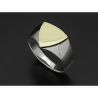 SYMPATHY OF SOUL（シンパシーオブソウル）　Signet Ring - Triangle - Silver×K18Yellow Gold（シグネットリング - トライアングル - シルバー×K18イエローゴールド）