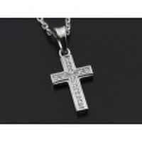 SYMPATHY OF SOUL（シンパシーオブソウル）　Small Gravity Cross Necklace - Silver w/CZ（スモールグラビティクロスネックレス - シルバー w/CZ）
