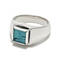 SYMPATHY OF SOUL（シンパシーオブソウル）　Square Turquoise Ring - Silver（スクエアターコイズリング - シルバー）