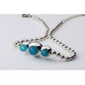 Sea Blue Chalcedony Silver Bracelet