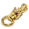TRAVIS WALKER(トラヴィスワーカー) CHY090 Tiny Gargoyle Charm w/Ruby タイニーガーゴイルチャームゴールド　ルビーアイズ