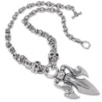 TRAVIS WALKER(トラヴィスワーカー)　The Trident w/2 Skull w/Integrated Royal Cross Links Necklace NCS003