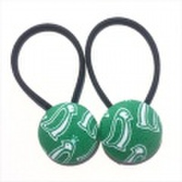 [くるみボタン]ペンギン緑2つセット[ヘアゴム]