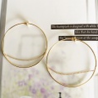 [再販5] ピアスみたいなイヤリング　大きめフープとチェーンのノンホールピアス