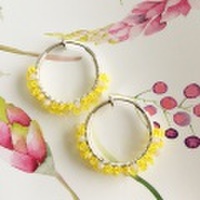 [再販][即納]　ピアスみたいに見えるイヤリング レモンイエローフープイヤリング