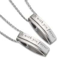 [受注生産]　マットラインメッセージペアネックレス｜Men’s & Lady’s（セット）　95-2520-2521