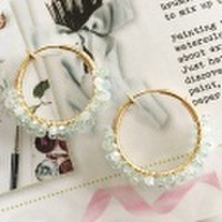 [即納] ピアスみたいに見えるイヤリング クリアスカイブルーフープイヤリング