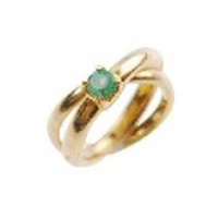 baby’s ring - K18 二連一石 - 5月 エメラルド