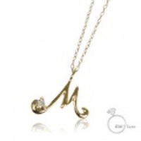 me.luxe K10　ダイヤ/イニシャルネックレス　M　（ゴールド）95-0620