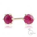me.luxe 　K10G ルビー/誕生石1粒石ピアス（ゴールド）95-0728