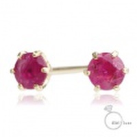 me.luxe 　K10G ルビー/誕生石1粒石ピアス（ゴールド）95-0728