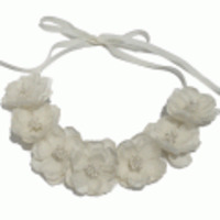 tulle couture◆シルクサテン＆オーガンジーフラワーヘッドドレス◆アイボリー