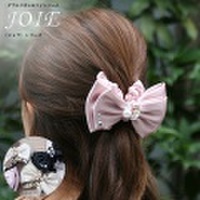 【JOIEジョワ】ダブルリボンのツインコーム 〜ワンポイントに着けたビジュがきらりと輝きます！