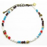 【NEXTLABEL】ミックスビーズアンクレット/SV・TQ・RTE