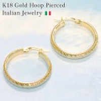 【ORO ETERNO】K18 18金ピアス 18Kフープピアス イエローゴールド ホワイトゴールド Rebecca（レベッカ)（EA2740、EB2753）イタリアンジュエリー 【参考小売価格88,000円】【送料無料】【ギフト】【母の日】