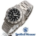 【キャンペーン対象外】 Smith & Wesson スミス＆ウェッソン SWISS TRITIUM 357 SERIES EXECUTIVE WATCH 腕時計 TITANIUM SILVER/BLACK SWW-357-T-BLK