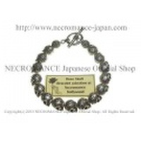 【ネクロマンス NECROMANCE】 シルバーローズスカルブレスレット Brass Rose Skull Bracelet 薔薇 バラ 骸骨 数珠 魔除け