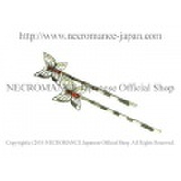 【ネクロマンス NECROMANCE】 フィリグリーバタフライヘアーピン Filagree Butterfly Hair Pins＜レッド/Red/赤＞蝶々 ラインストーン