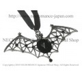 【ネクロマンス NECROMANCE】 ベルベットバットネックレス Velvet Bat Necklace ＜ブラック/Black/黒＞ 蝙蝠 コウモリ