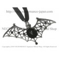 【ネクロマンス NECROMANCE】 ベルベットバットネックレス Velvet Bat Necklace ＜ブラック/Black/黒＞ 蝙蝠 コウモリ