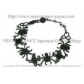 【ネクロマンス NECROMANCE】 ラインストーン スパイダーブレスレット Rhinestone Spider Bracelet ＜ブラック/Black/黒＞ 蜘蛛