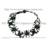【ネクロマンス NECROMANCE】 ラインストーン スパイダーブレスレット Rhinestone Spider Bracelet ＜ブラック/Black/黒＞ 蜘蛛