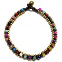 【メール便OK】カラフルビーズアンクレット