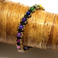 【メール便OK】レインボーカラービーズブレスレット