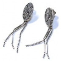 【メール便可】TARATATA　Art decoシリーズ　シルバーカラーのフリンジピアス（小）（フランス）