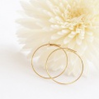 【送料無料】 K18 Duperey Wire hoop pierce/20mm（デュプレ―ワイヤーフープピアス）