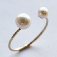 【送料無料】 K18 Little mermaid water pearl fork ring (リトル マーメイド 淡水パール フォークリング)