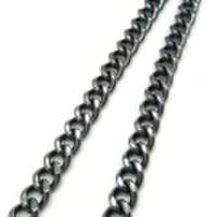 【送料無料】 純チタンネックレスチェーン　キヘイ(喜平)・グレー　6.9mm幅/50cm F50GB