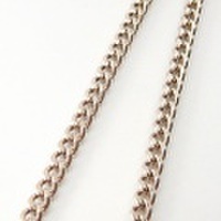【送料無料】 純チタンネックレスチェーン　キヘイ(喜平)・ピンクゴールド　5.9mm幅/50cm C50PB