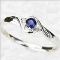 【送料無料】K18ホワイトゴールドサファイアダイヤモンドリング