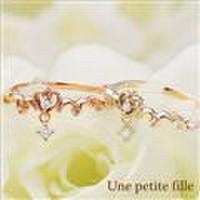 【送料無料】ジェムケリー選べるK10ゴールドハートデザインリング