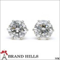 Pt900 一粒ダイヤモンド ピアス 0.35ct×2 総重量0.6g 極美品 [120847]