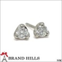 Pt900 一粒ダイヤモンド ピアス 0.14ct×2 総重量1.0g 美品 [120981]
