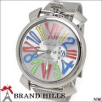 ガガミラノ メンズ クォーツ 腕時計 マヌアーレスリム 46mm SS シルバー文字盤 GaGaMILANO [120743]