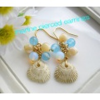 ＜貝と天然石ピアス・イヤリング＞夏のオシャレにおススメ！耳元で涼しげに揺れるサマーアクセサリー