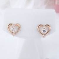 Ｋ10ＰＧハートピアス K10PG 10金ピンクゴールド 彼女 誕生日 ジュエリー アクセサリー ∞ y110130