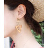 ウッドトライアングルピアス /8カラー