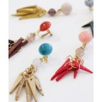 ウッドフリンジイヤリング/5カラー