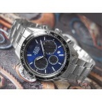 エルジン ELGIN 腕時計 クロノグラフ FK1401S-BL 青 メタルベルト