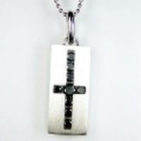 オーダーで作る男のこだわり！ 【メンズ・ジュエリー】 K10/K18ホワイトゴールド ブラックダイヤペンダント  M4725