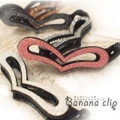 オープンハートのラメラメバナナクリップ〜優しい留め心地でしっかり留る！愛される定番シンプルなオープンハート♪