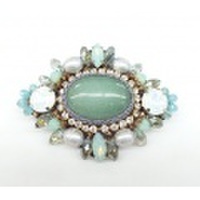 クォーツァイト＆淡水パールクラシカル　バレッタ