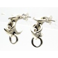 クロウモチーフ×トリプルフープ・シルバーピアス/pi017