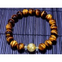 ゴールドルチルクォーツ＆タイガーアイオリジナルブレスレット５