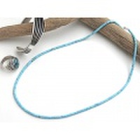 サントドミンゴ　34-0330-50　ドレイン・カラバザ作　キングマン・ターコイズ　マイクロHeishiネックレス　全長500mm